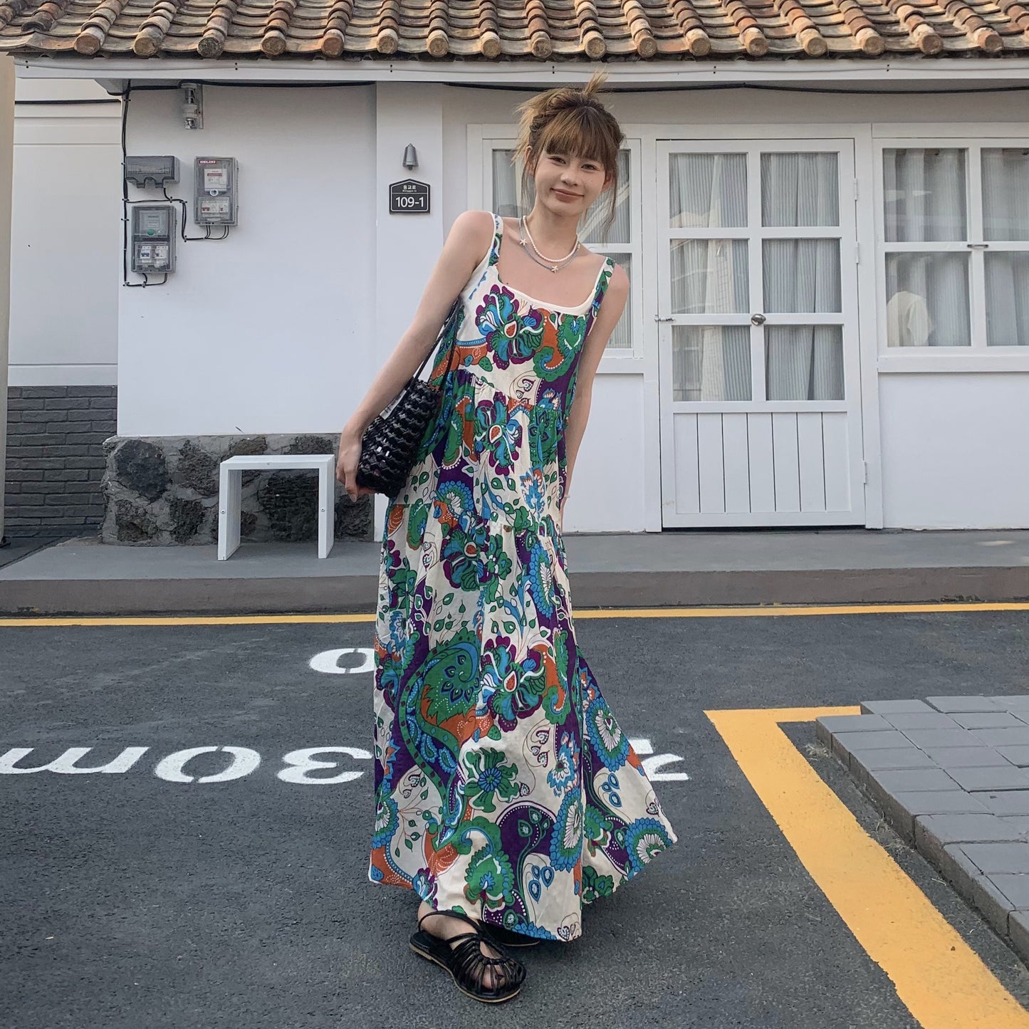 【ワンピース】ファッション フォレストスタイル 夏 ゆったりカジュアル ノースリーブキャミワンピース【SHシリーズ】