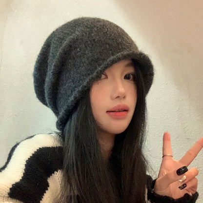 【グッズ】ロールアップニット帽 秋冬 小顔見え ハット