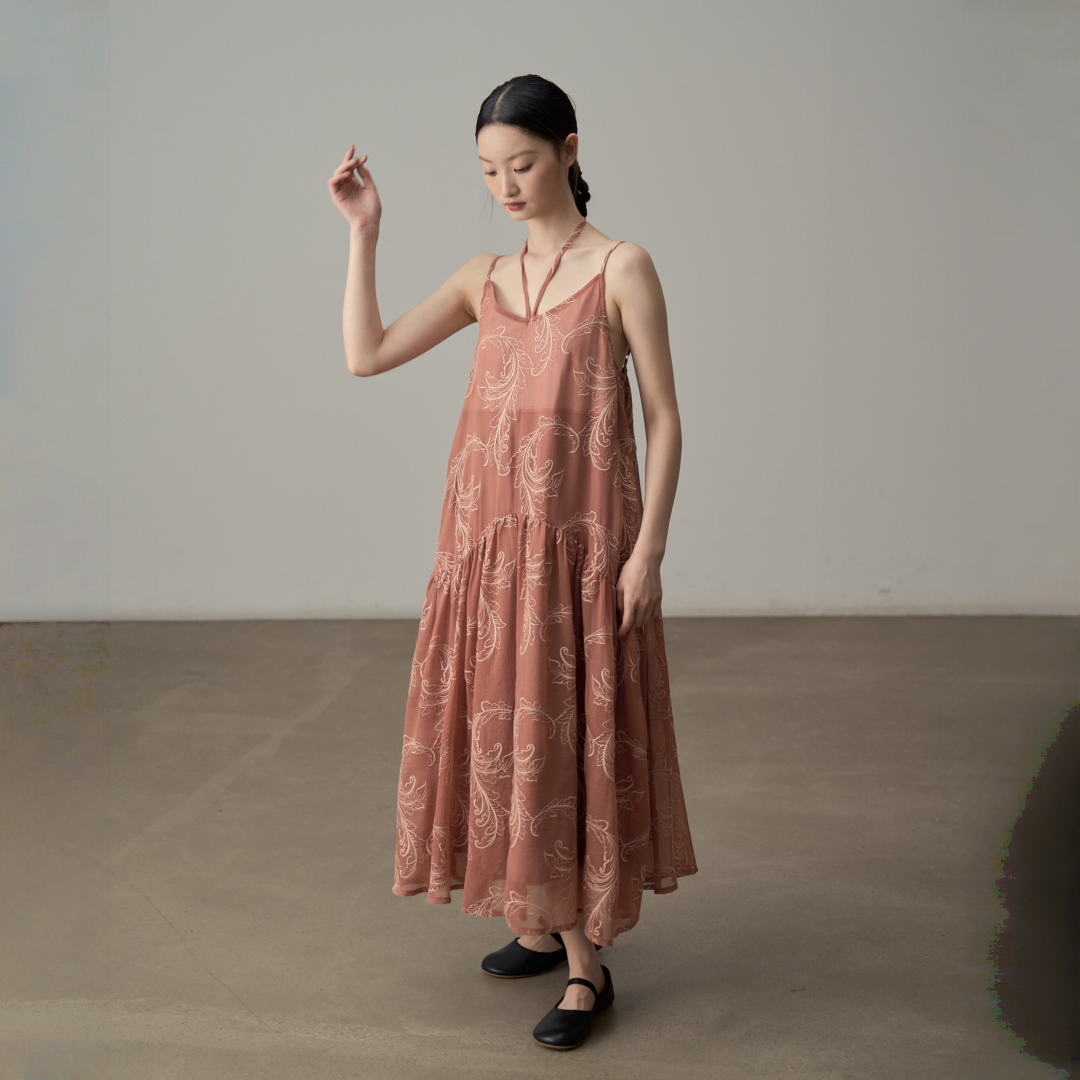 【ワンピース】夏 刺繍入り レトロ 夏新作 フレア ワンピース 【JZシリーズ】