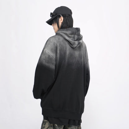【トップス】グラデーション刺繍ヘビーウェイトパーカー ユニセックス ヴィンテージ加工 オーバーサイズ【FCシリーズ】