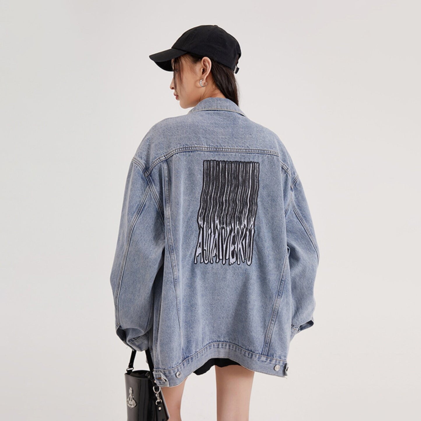 【アウター】アメリカンレトロ ワーク風 デニム 男女兼用 ジャケット レディース ゆったり 英字プリント カジュアル 2026春新作 【FCシリーズ】