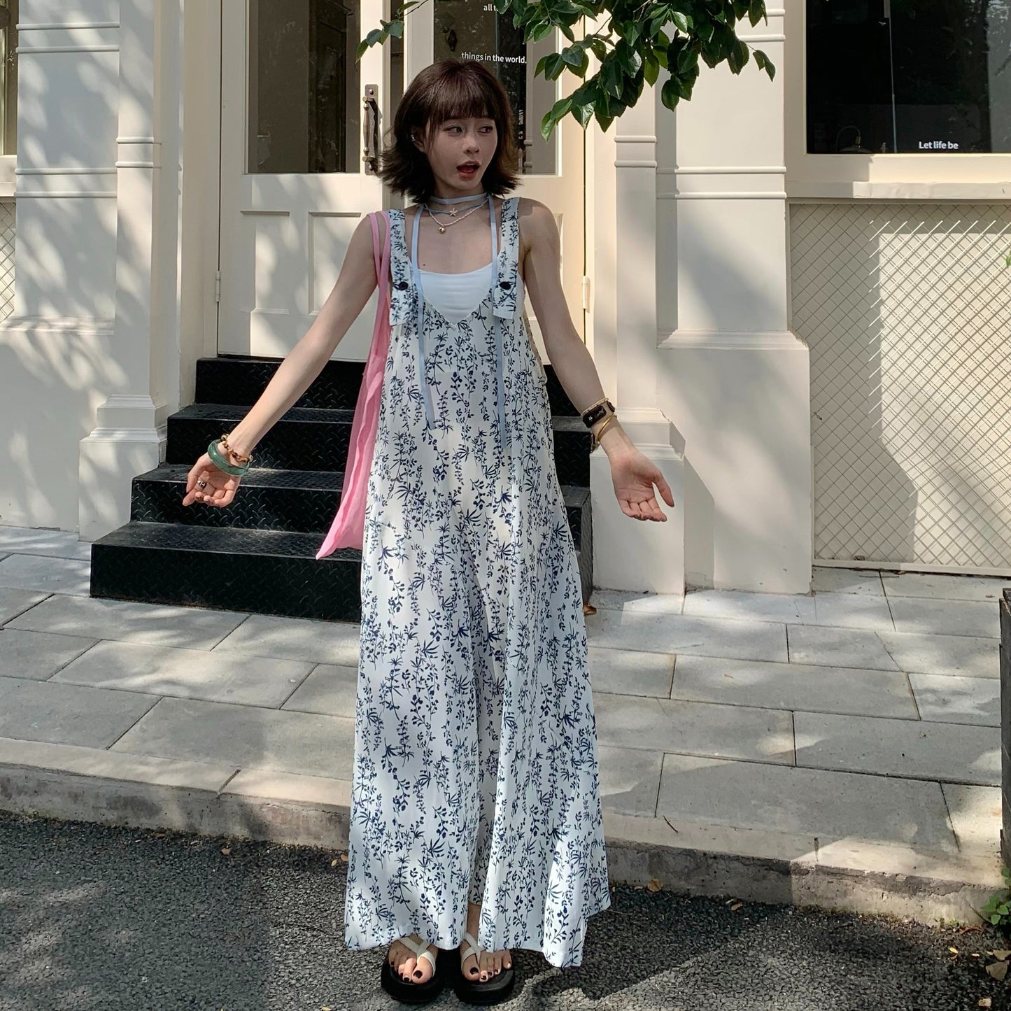 【ボトムス】夏新作 オーバーサイズ  ルーズシルエットで抜け感コーデ ゆったりリラクシーオールインワン【SHシリーズ】