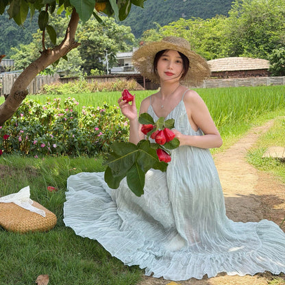 【ワンピース】リゾートロングワンピース レディース 大人可愛い Aライン ワイドシルエット 旅行コーデ 夏ドレス【SHシリーズ】