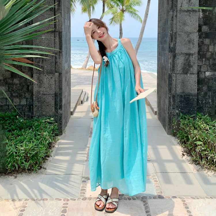 ワンピース】リゾート感満載 超フェアリー アンクル丈 サマードレス