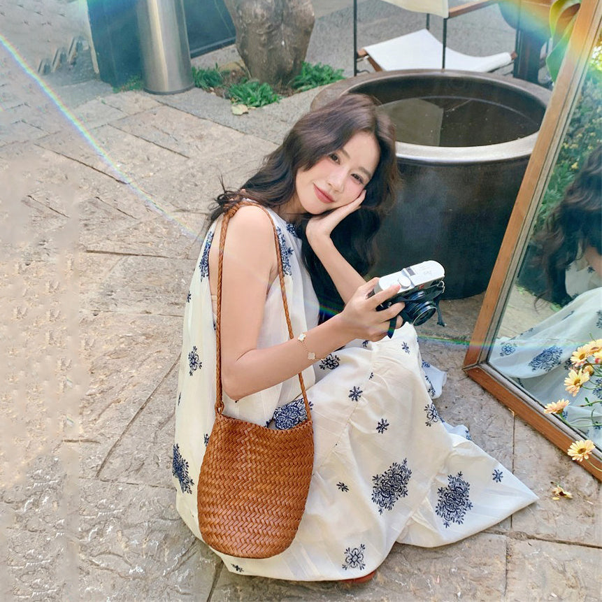 【ワンピース】フレンチ リゾート風 花柄 ノースリーブ ワンピース レディース 夏 新作 かわいい 上品 ロングワンピース【SHシリーズ】