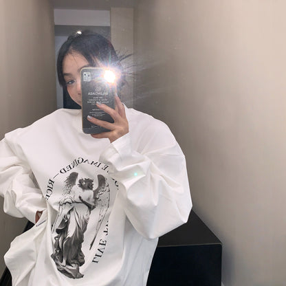 【トップス】春 秋 冬 リラックス感 プリント 長袖Tシャツ 【FCシリーズ】