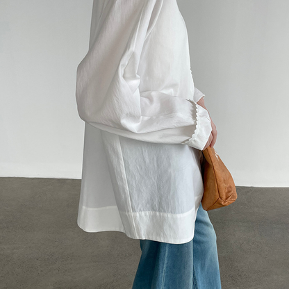 【トップス】レディース シャツ フリルデザイン 長袖 ゆったり 体型カバー 上品 高級感 カジュアル 春秋 ブラウス【JZシリーズ】