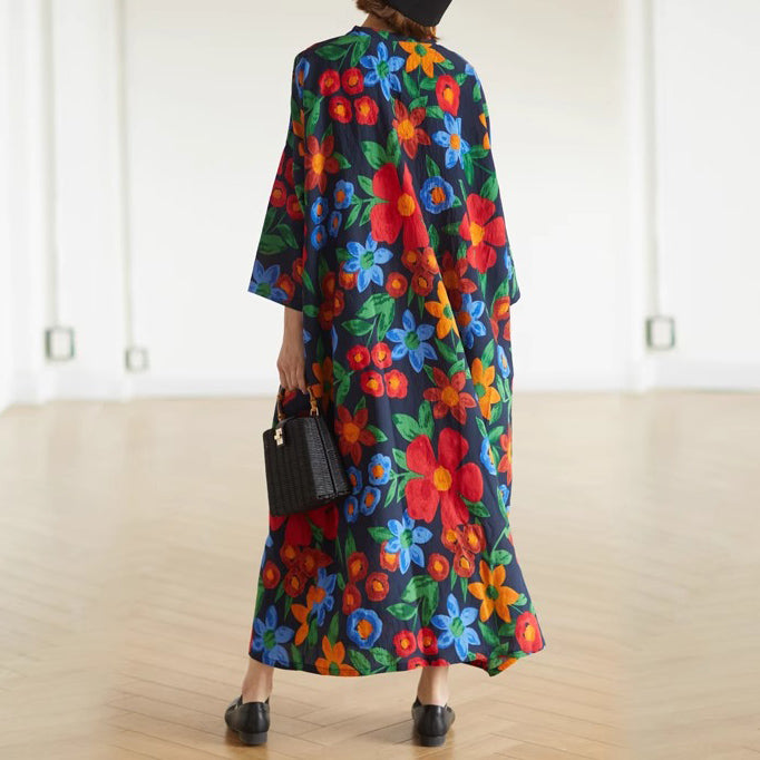 【ワンピース】ヴィンテージ風 ゆったり ロング丈 半袖 ワンピース ナチュラル おしゃれ トラベル対応 大きめサイズ【SHシリーズ】