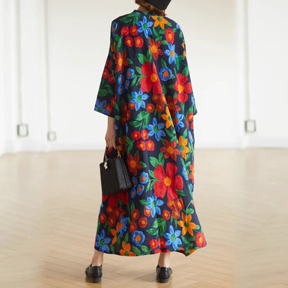 【ワンピース】ヴィンテージ風 ゆったり ロング丈 半袖 ワンピース ナチュラル おしゃれ トラベル対応 大きめサイズ【SHシリーズ】