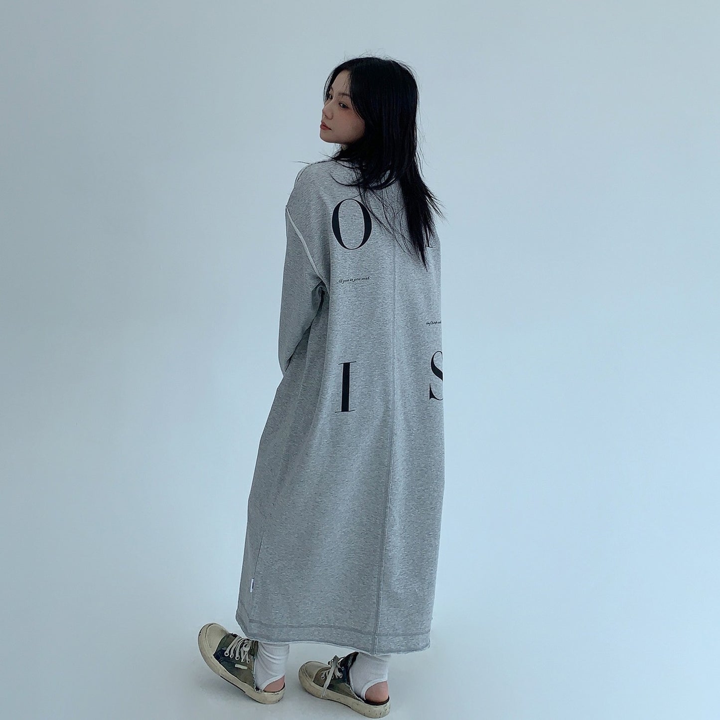 【ワンピース】春 秋 冬 プリント アルファベット 長袖 パーカー ワンピース 【FCシリーズ】