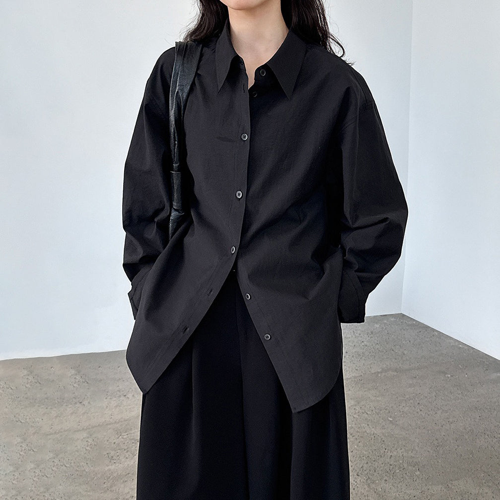 【トップス】秋新作 韓国風ハイエンドシャツ ルーズ ブラウス｜上品×抜け感スタイル【SNシリーズ】