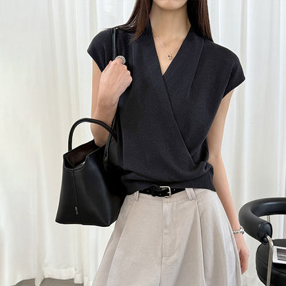 【トップス】半袖ニットトップス レディース 春新作 きれいめ カジュアル 着回し デザインニット【JZシリーズ】