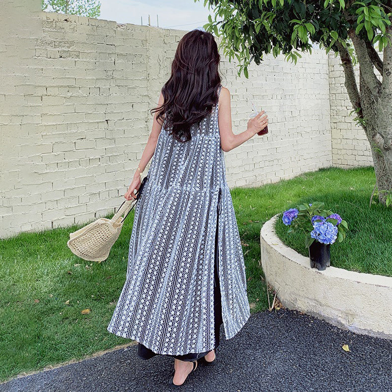 【ワンピース】ボヘミアン風ツイード調 ノースリーブワンピース 【SHシリーズ】