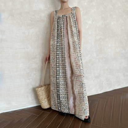 【ワンピース】夏 フランス風 花柄  キャミソール  前後2WAY ノースリーブ ワンピース 【SHシリーズ】