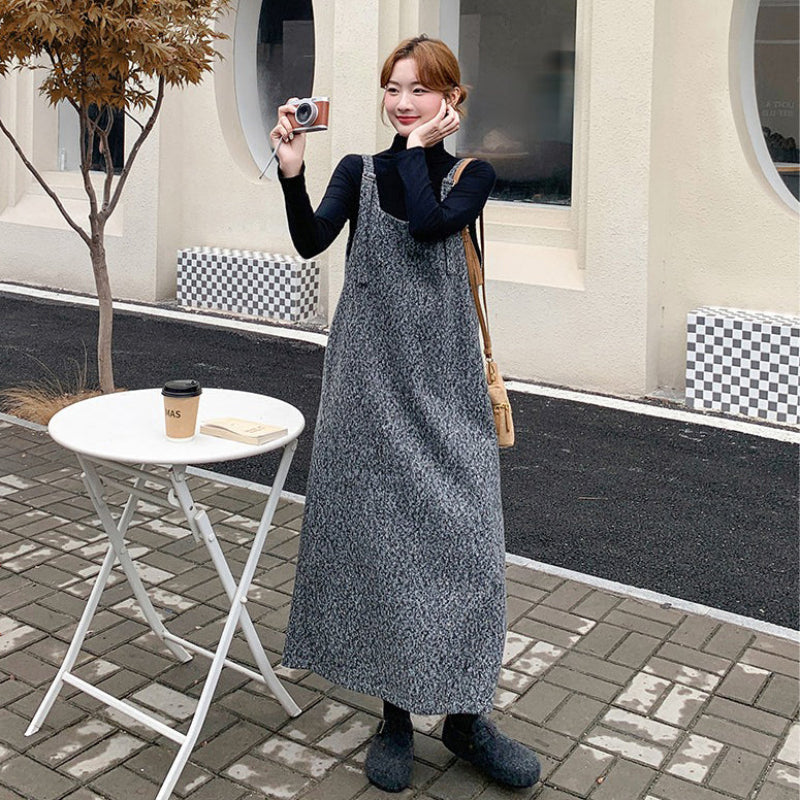 2点セット！【セットアップ】大人可愛い ウールキャミワンピース＋インナートップスセット レディース 秋冬 韓国風オシャレ【JZシリーズ】