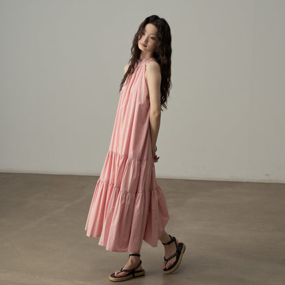 【ワンピース】フレンチエレガントなノースリーブキャミワンピース 夏のリゾートに◎ 体型カバー＆細見え効果抜群【JZシリーズ】