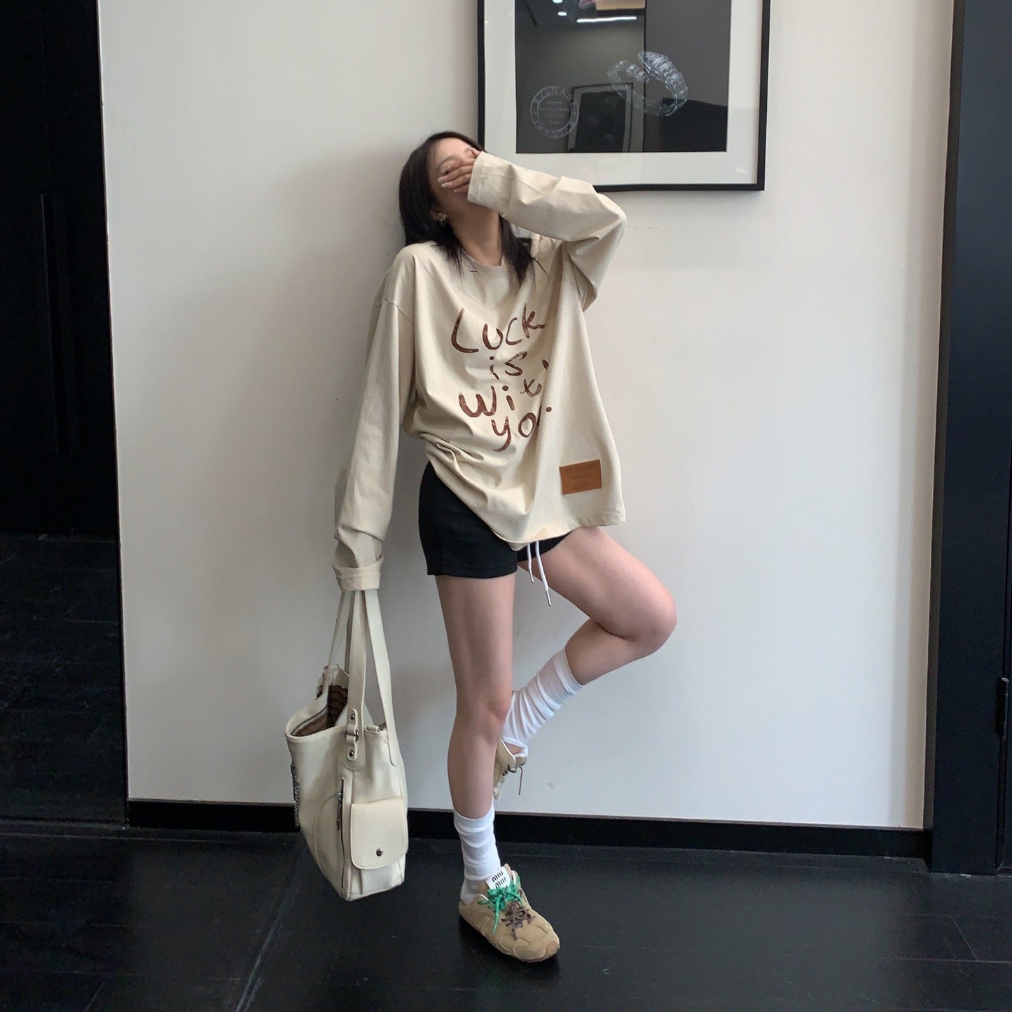 【トップス】初秋 ゆるシルエット ロゴ 長袖Tシャツ 【FCシリーズ】