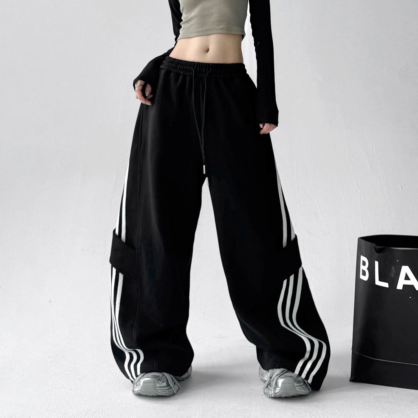 【ボトムス】スタイルアップ！ハイウエストカーゴパンツ レディース 春秋 ゆったり美脚ライン【FCシリーズ】