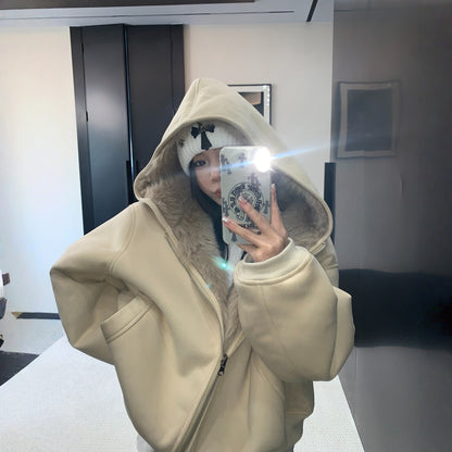 【アウター】2WAY 抜け感 春 秋 冬 リバーシブル 厚手 フード付き ジャケット【FCシリーズ】