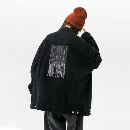 【アウター】アメリカンレトロ ワーク風 デニム 男女兼用 ジャケット レディース ゆったり 英字プリント カジュアル 2026春新作 【FCシリーズ】