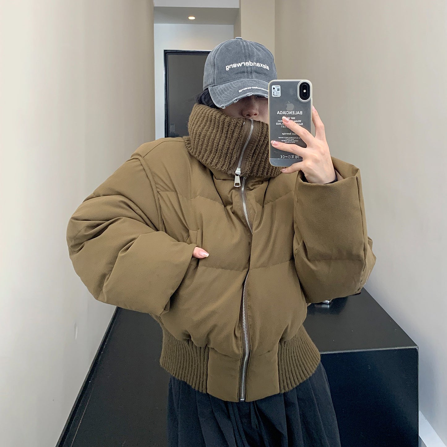 【アウター】ショート丈フェイクレイヤード中綿ジャケット レディース 小洒落感たっぷり 厚手 綿入れコート【FCシリーズ】