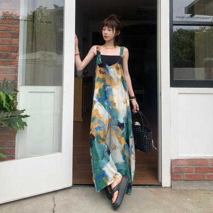 🔥 人気爆発【ボトムス】夏新作 レトロVネック ゆったりリラクシー アイランド風 清涼感 オールインワン【SHシリーズ】