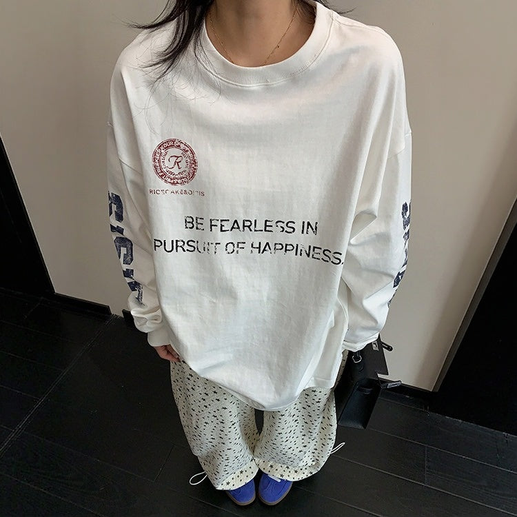 【トップス】ゆったり アメカジ ヴィンテージ加工  ロゴプリント Ｔシャツ 【FCシリーズ】