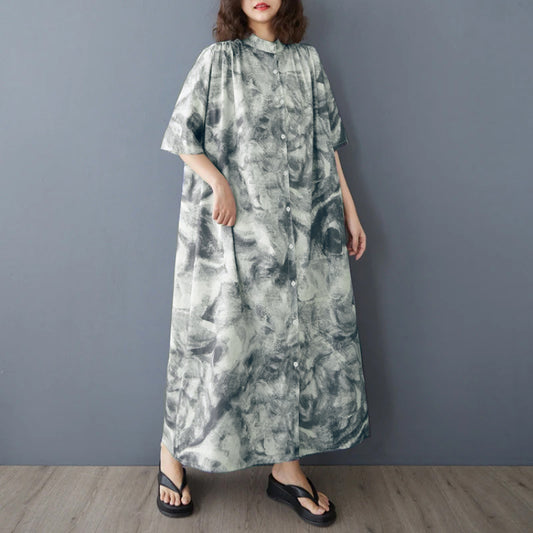 期間限定⭐️60%OFF【ワンピース】ゆったり ショールカラー ロングシャツドレス ボタンディテール 体型カバー 大きいサイズ レディース 半袖ワンピース
【SHシリーズ】