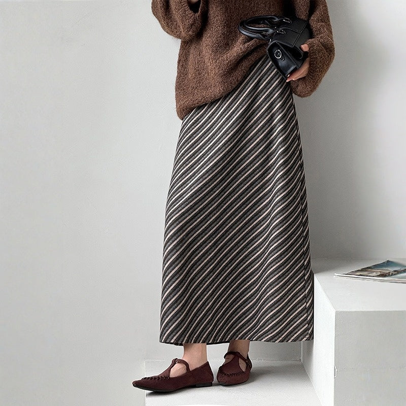 【ボトムス】春 秋 冬 ストライプ 上品 スカート 【JZシリーズ】