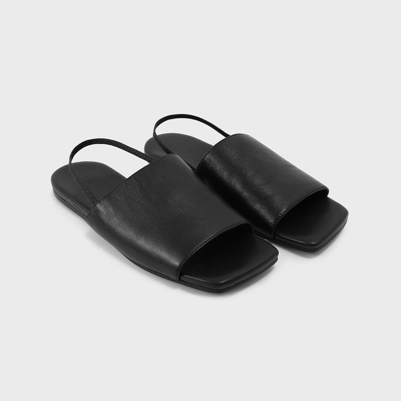 【シューズ】個性デザイン スクエアトゥ フラット バックストラップ サンダル レディース オープントゥ コンフォートスリッパ