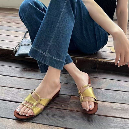 【シューズ】春夏新作 / オープントゥ 外履き 中ヒール スポーツサンダル