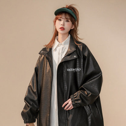 【アウター】ブラック レザー風 大きいサイズ対応 高級感 男女兼用 スタジャン風 PU ジャケット レディース 2026春秋新作 【FCシリーズ】