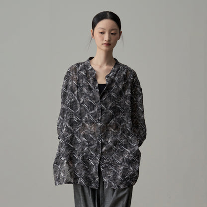 【アウター】ヴィンテージ リゾート風 ゆったり シルエット スリム見え 花柄 長袖 カーディガン レディース UVカット【SHシリーズ】