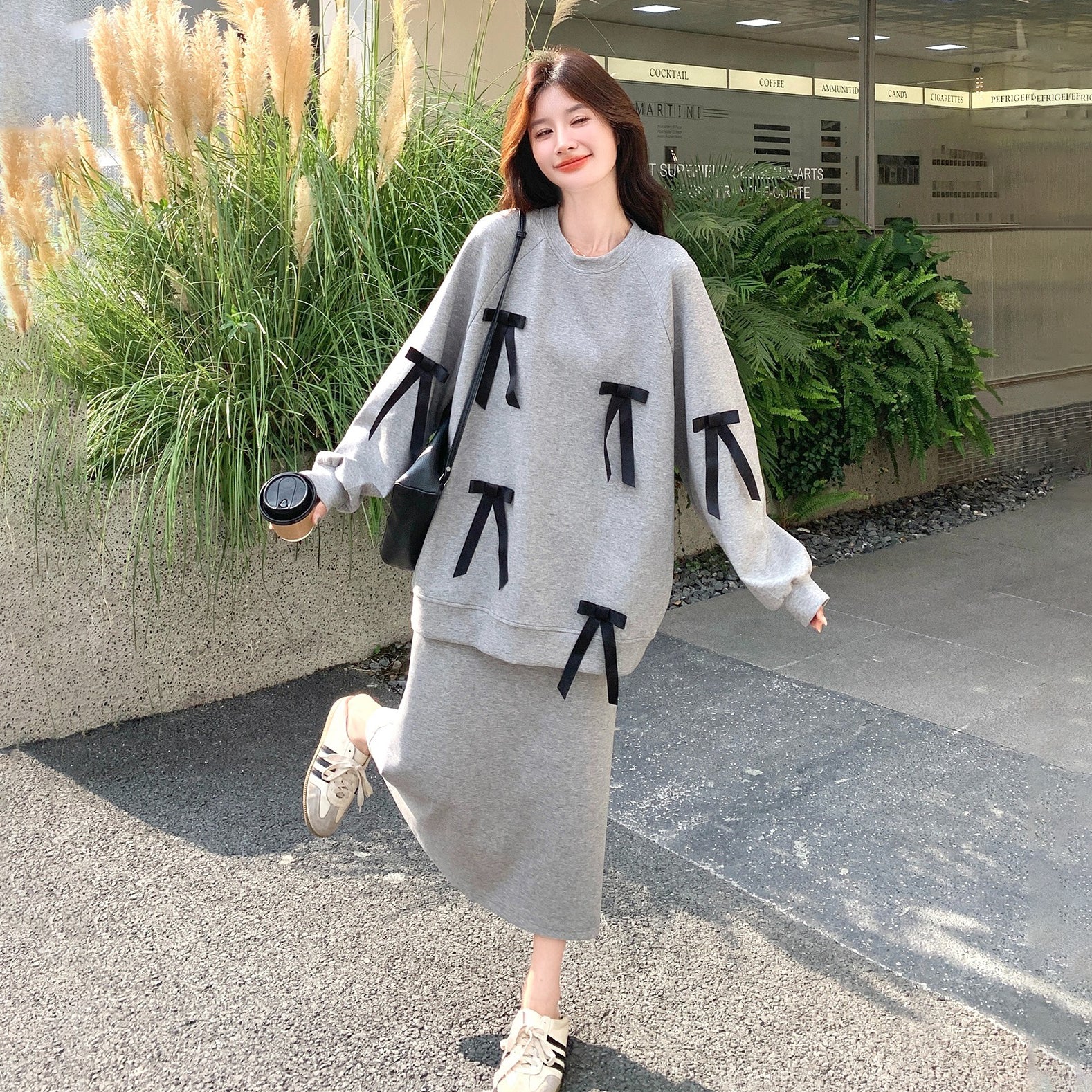 セットアップ】デザイン感 スウェット+スカート 秋新作 おしゃれ 若