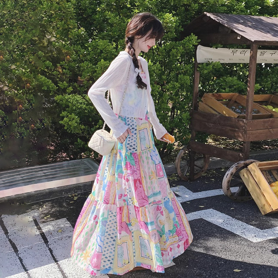 【ワンピース】夏新作 ドーパミンカラー キャミワンピース 少女感たっぷり ノースリーブワンピース【SHシリーズ】