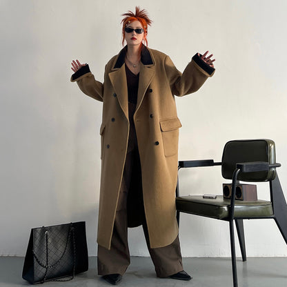 【アウター】韓国デザイン ヴィンテージ ツイードコート 中厚 中長丈 レディース 秋冬【FCシリーズ】