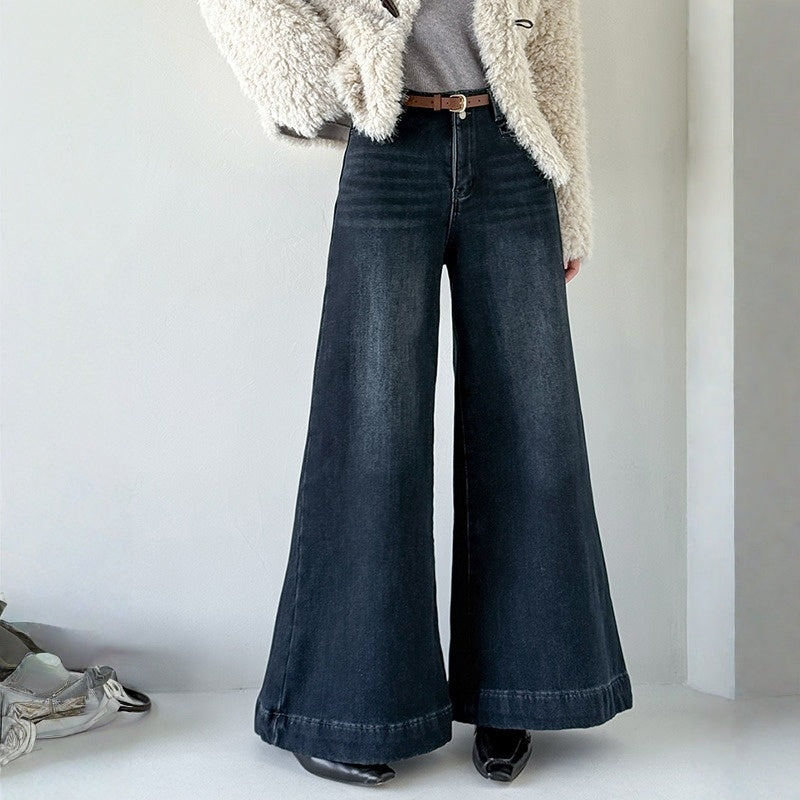 【ボトムス】春 秋 冬 裏起毛 ルーズ カジュアル ワイドパンツ 【SNシリーズ】