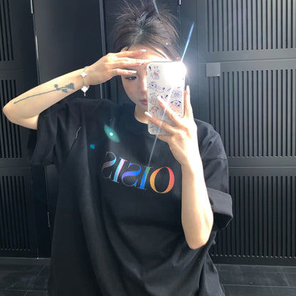 【トップス】夏向け リラックス感 プリント コットン100％ ラウンドネック Ｔシャツ 【FCシリーズ】