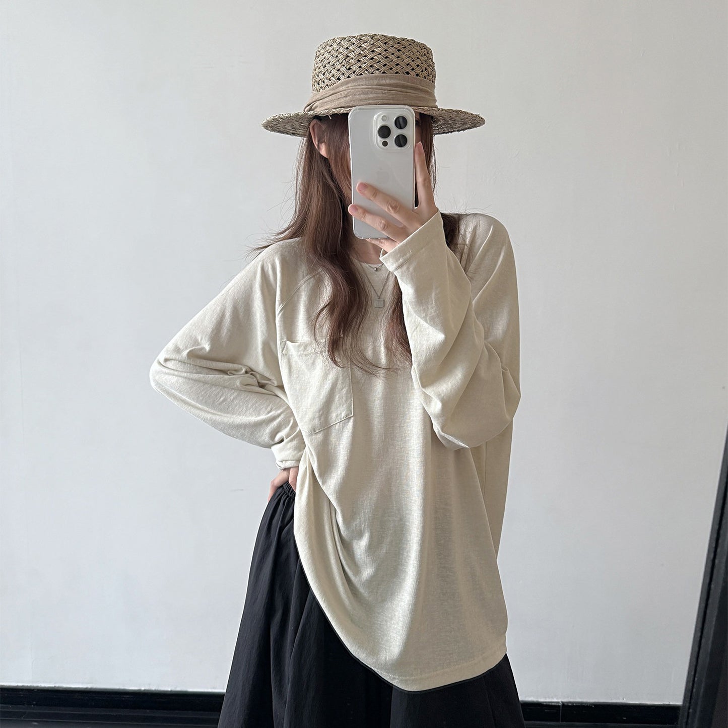【トップス】シンプルUV対策ロンT レディース ゆったり ラグランスリーブ 薄手Ｔシャツ【FCシリーズ】