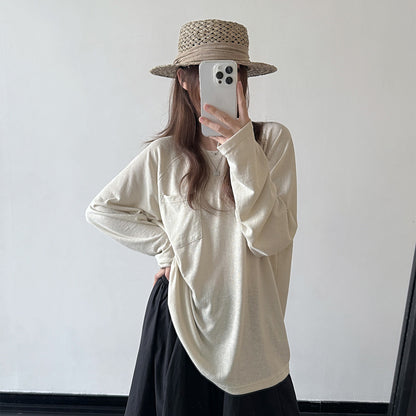 【トップス】シンプルUV対策ロンT レディース ゆったり ラグランスリーブ 薄手Ｔシャツ【FCシリーズ】