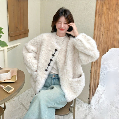 【アウター】韓国系 新作 ハート型ボタン スウィート 厚手 合わせやすい カーディガン【JZシリーズ】