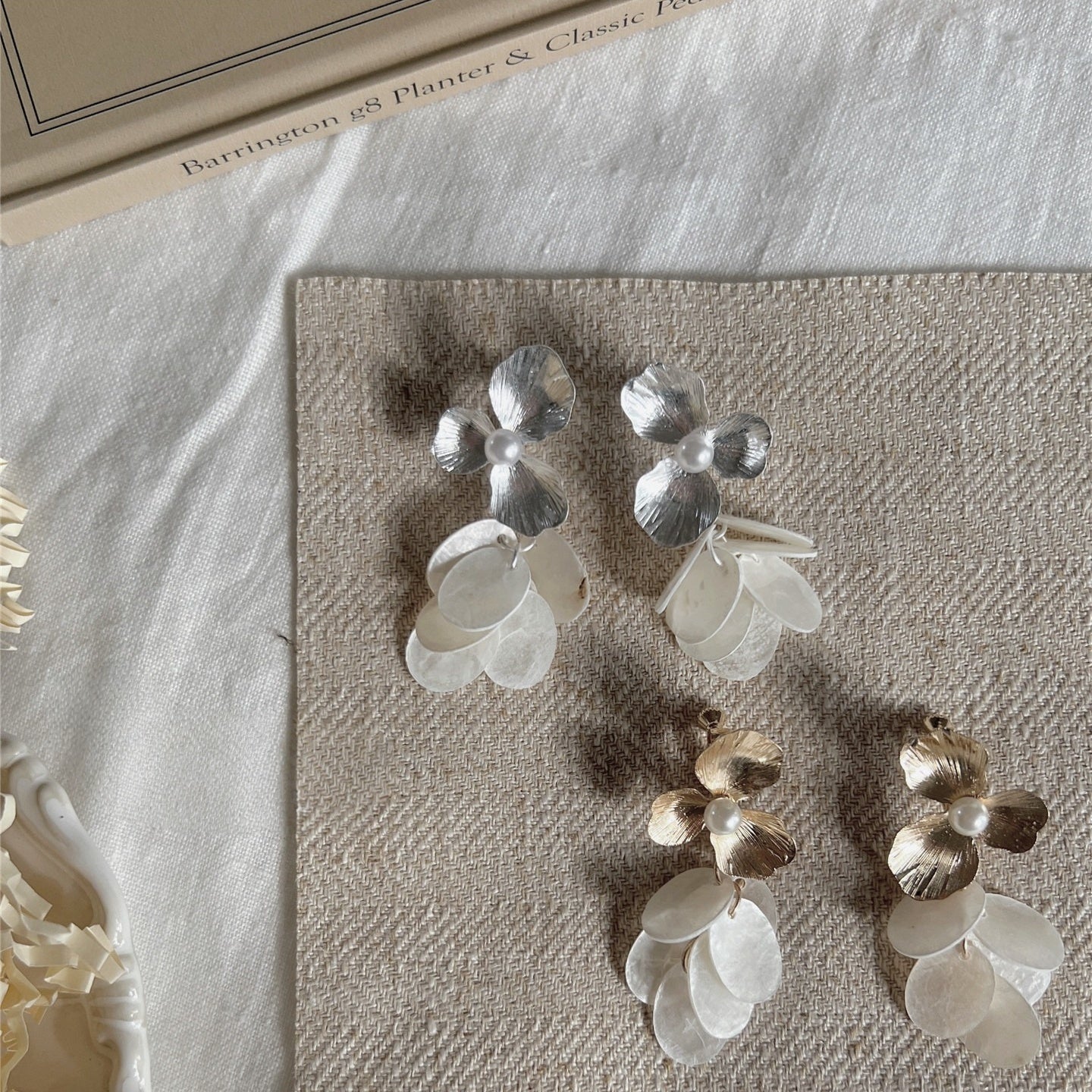 【🎁 B2G1｜先行スタート！】【グッズ】マザーオブパールの花 春 秋 夏 冬 ニッチなデザイン ノンホール 【JZシリーズ】