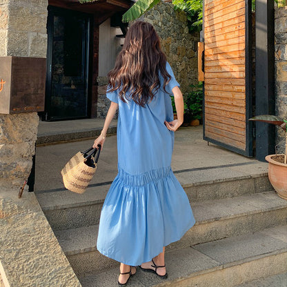 【ワンピース】クールエレガンス 高級感 背中開き 小技 半袖ワンピース 夏【JZシリーズ】