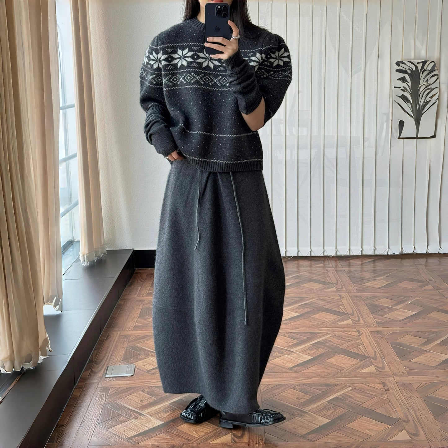 【ボトムス】春秋冬 ウール ゆるリラックス スカート スカート 【SNシリーズ】