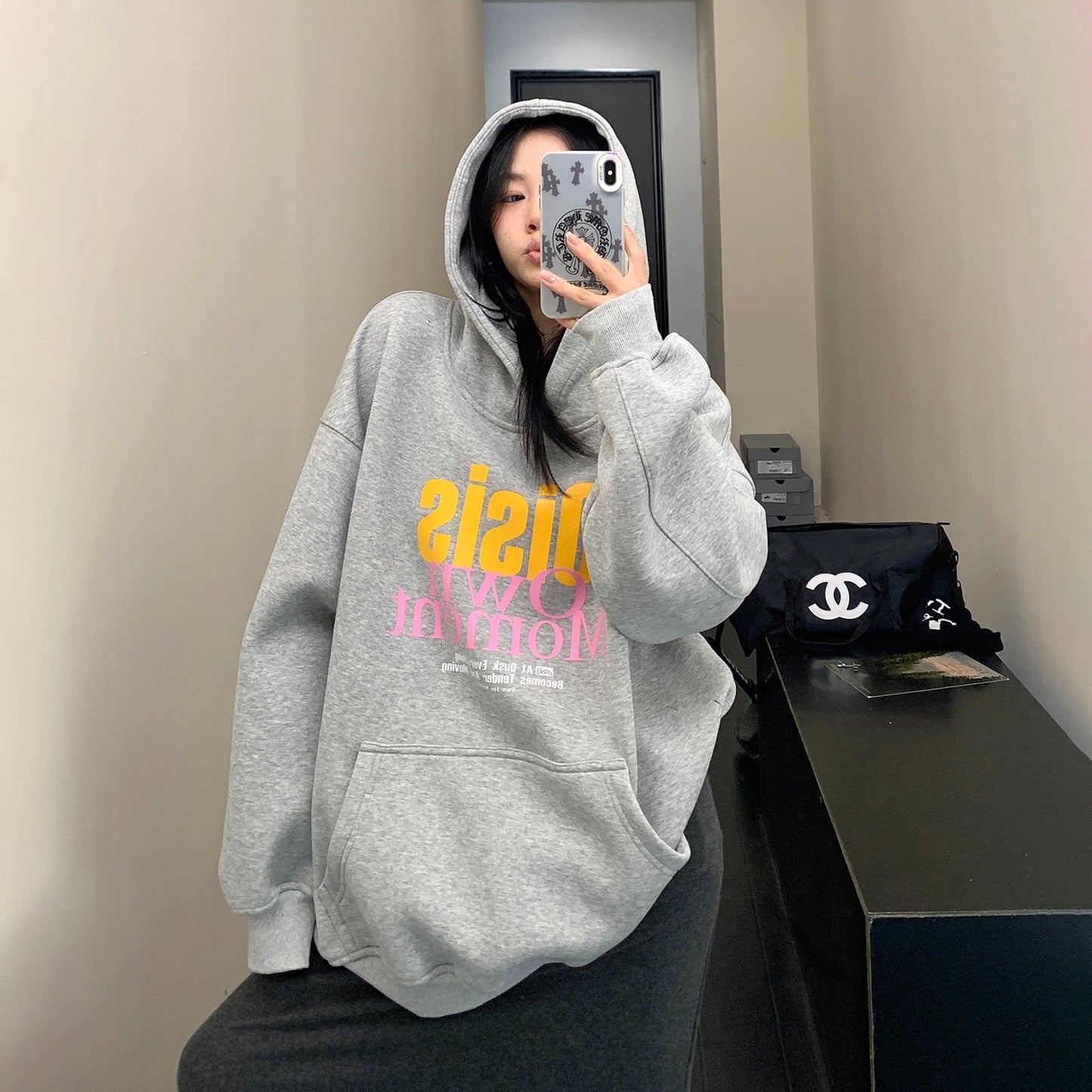 【トップス】レトロ 裏起毛ウォッシュフーディ レディース 厚手で暖かいカジュアル パーカー【FCシリーズ】