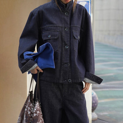 【アウター】初秋新作 ヴィンテージ感漂う原色デニムジャケット おしゃれな日系カジュアルアウター【JZシリーズ】