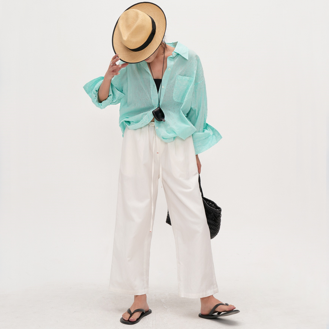 【トップス】【15日内発送】春 秋 夏 グレイッシュブルー UV対策 長袖シャツ 【JZシリーズ】