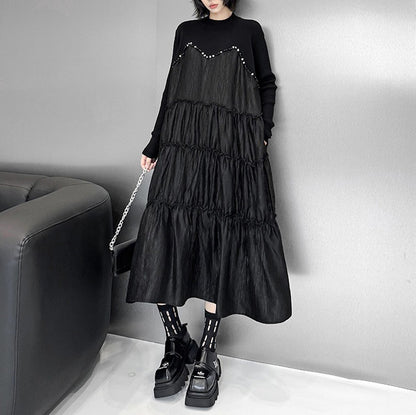 【ワンピース】春秋冬 2025 春新作 ニット エレガントな気質 ロング 長袖ワンピース