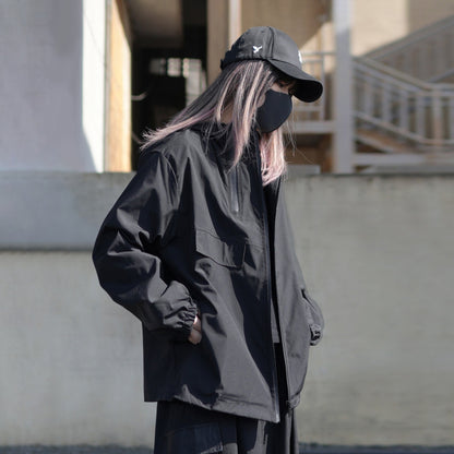 【アウター】アーバンアウトドア風 ブラック 山系 塩系 ゆったり 機能性 フード付き 春秋新作 ジャケット レディース【FCシリーズ】