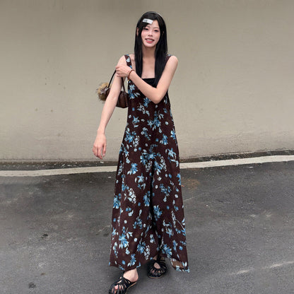 【ボトムス】サロペット レディース 夏 Vネック ワイドパンツ ゆったり 体型カバー オールインワン 人気 リラックスコーデ【SHシリーズ】